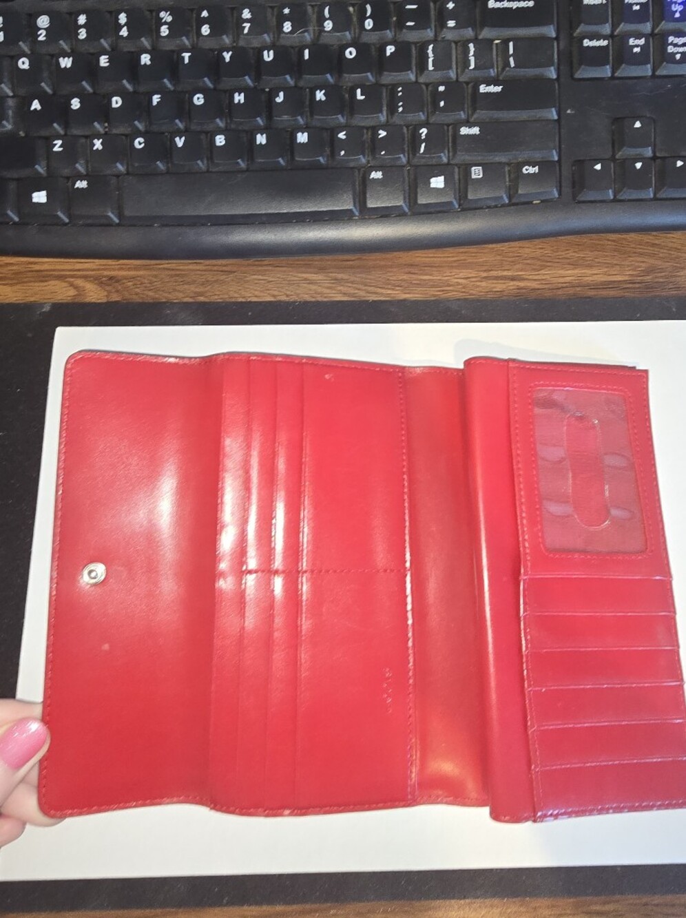 🔥 Lodis Black Leather Continental Wallet -Butter Soft- Red Interior - Picture 4 of 12